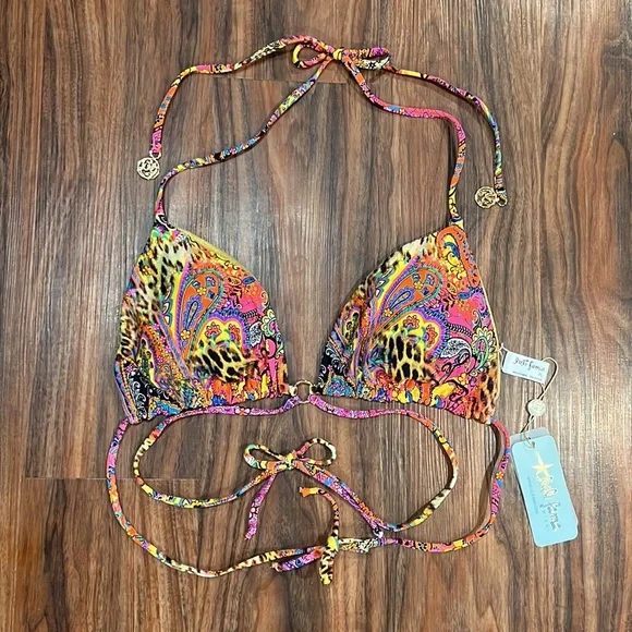 Luli Fama Shore Thing Seamless Wavy Ruched Back Side Tie Bottom - Picture 14 of 16